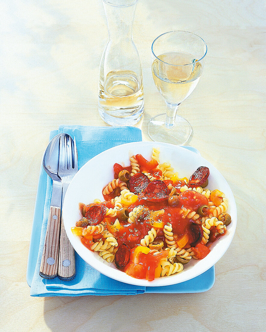 Fusilli mit Paprika und Chorizo 