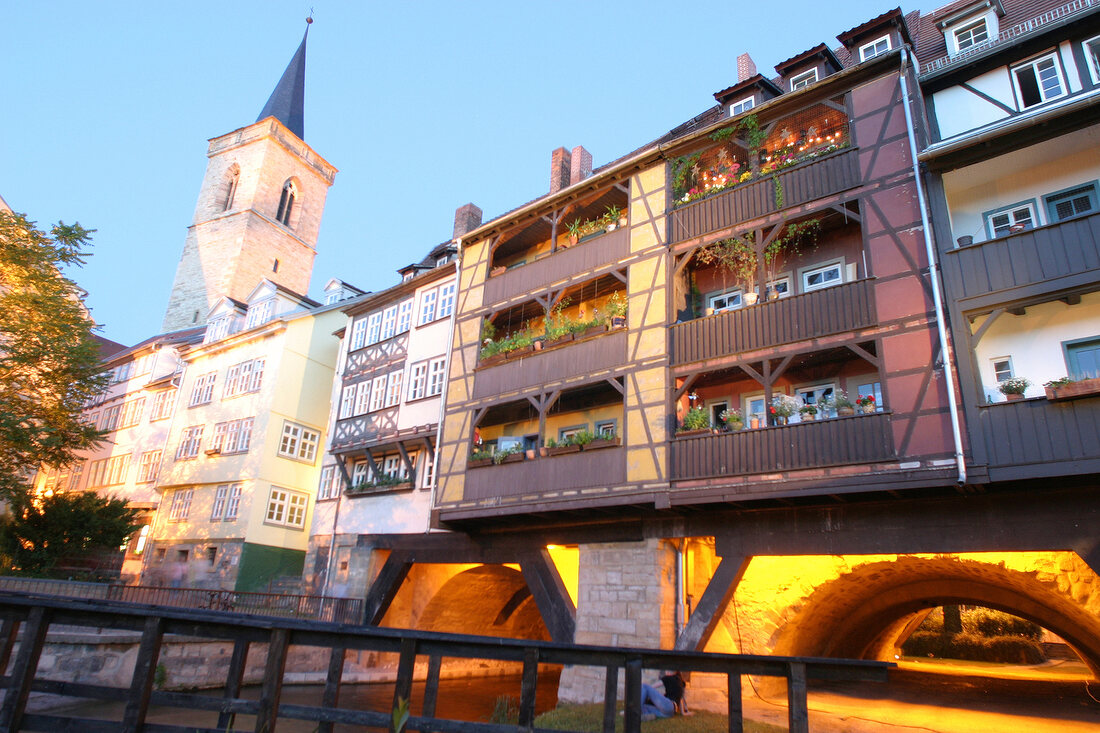 Krämerbrücke Kraemerbruecke in Erfurt Freistaat Thüringen