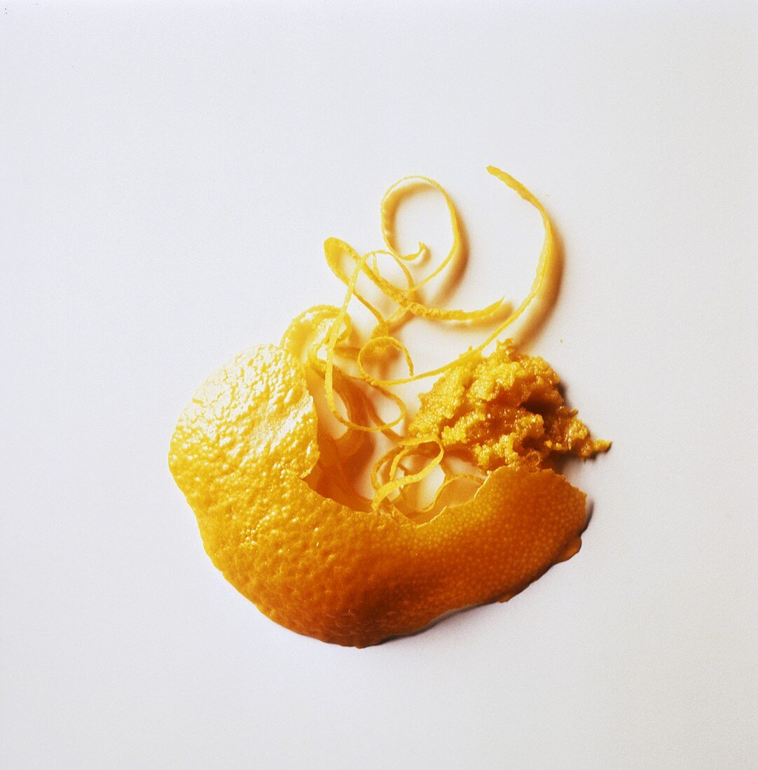 Orange peel, orange zest and grated orange peel
