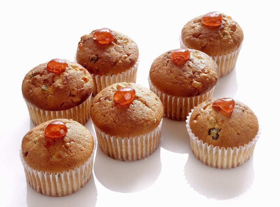 Several Cupcakes with Dried Fruit