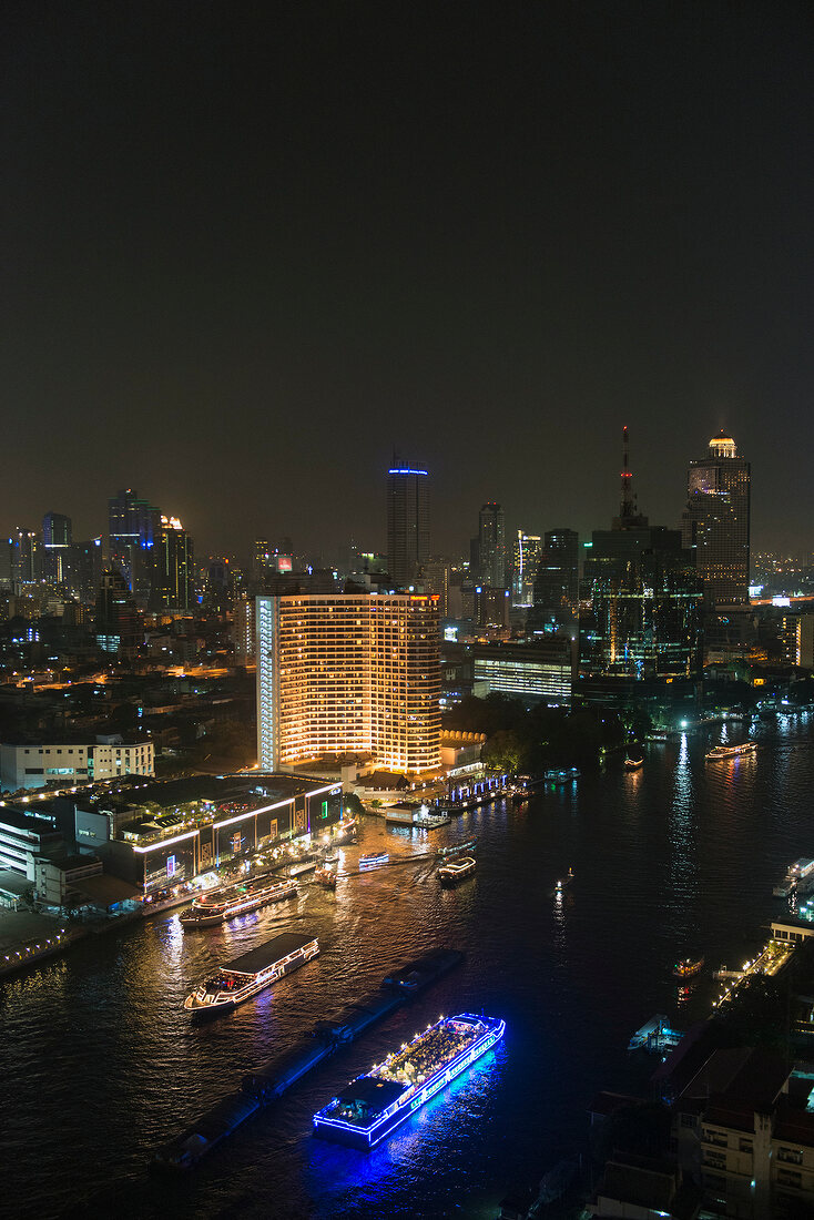 Thailand: Bangkok, Blick auf den Chao Phraya Fluss