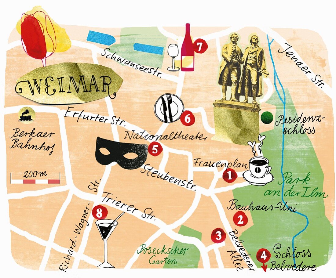 A map of Weimar, Germany
