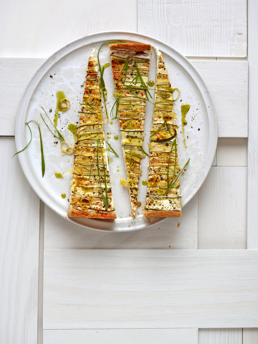 Courgette tart with goat's cheese