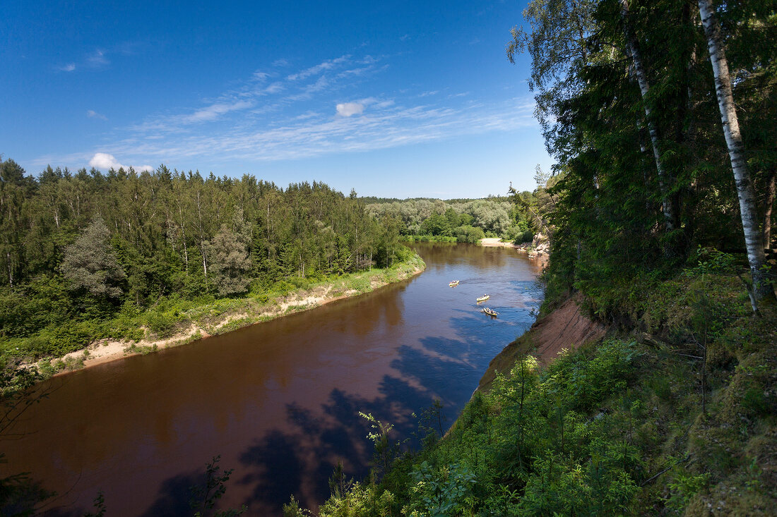 Lettland, Erglu Klintis, Adlerfelsen am Gauja Fluss bei Cesis