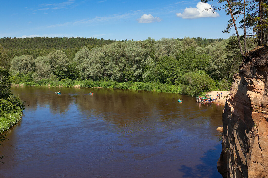 Lettland, Gauja, Nationalpark, Floßfahrt