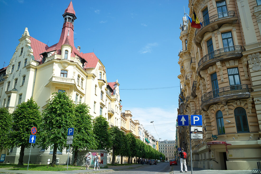 Lettland, Riga, Fassade, Hausfassade