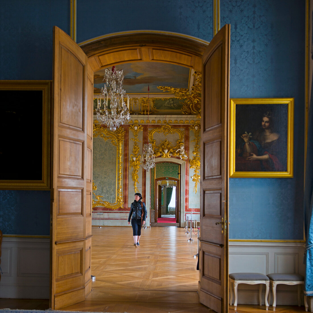 Lettland, Riga, Schloss Rundale, Blick in den Goldenen Saal.