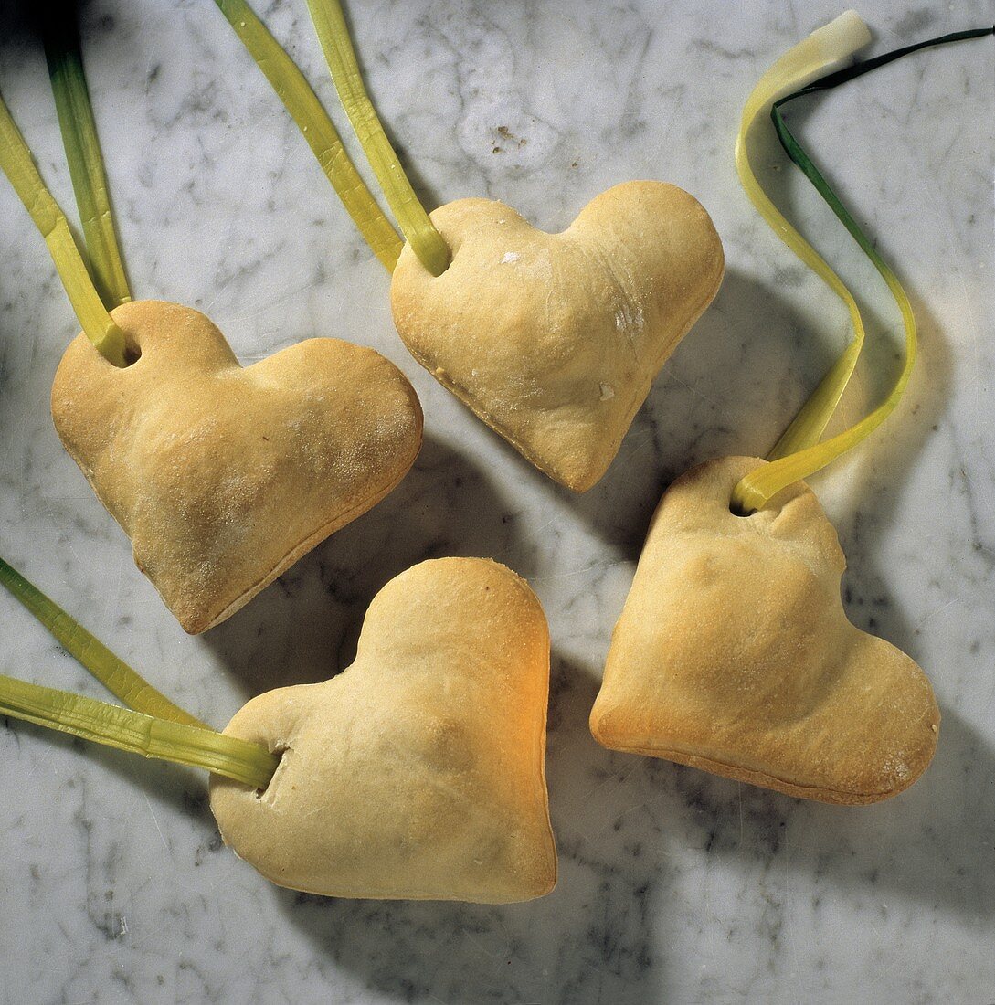 Stuffed Bread Hearts as a Party Snack