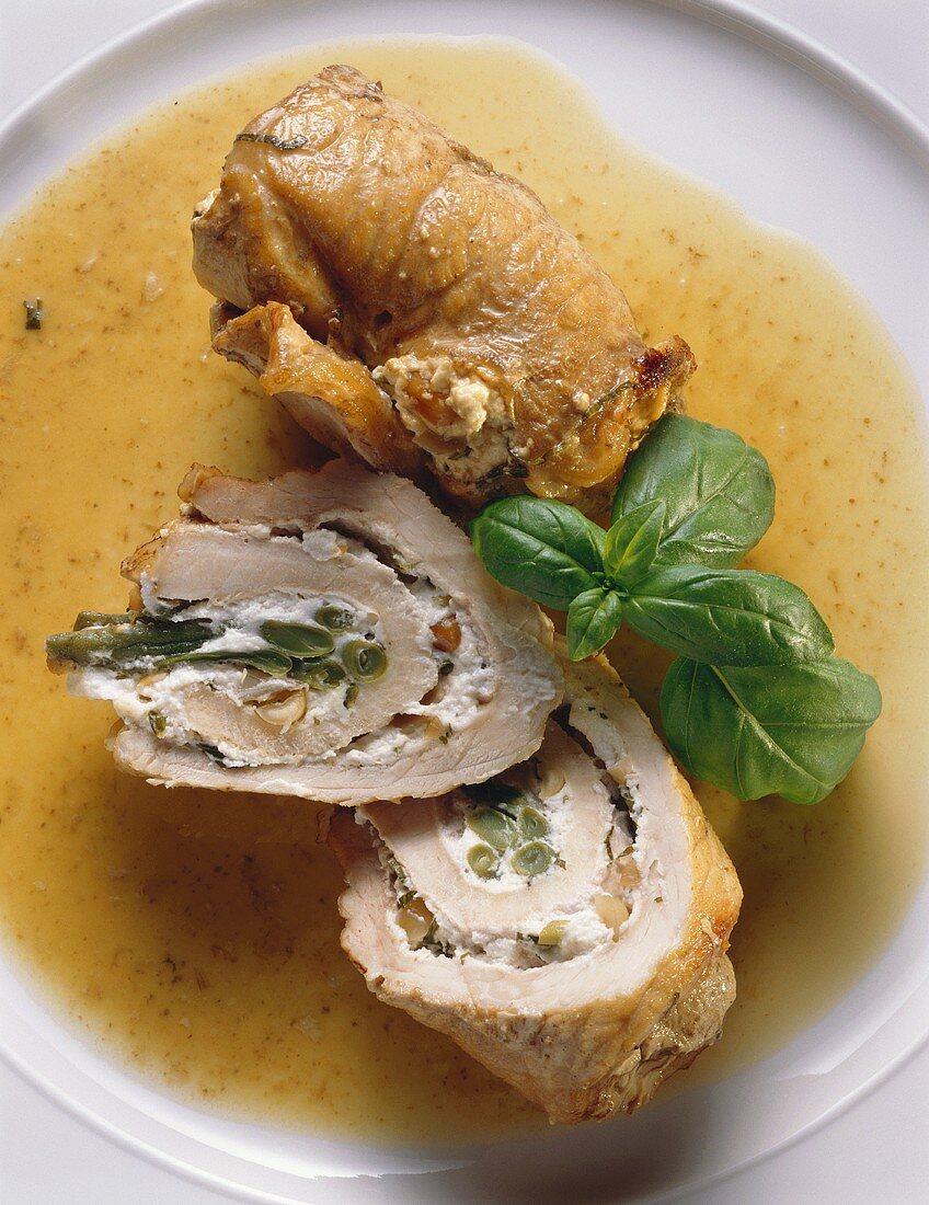 Veal Roulades with Cheese-Basil Filling