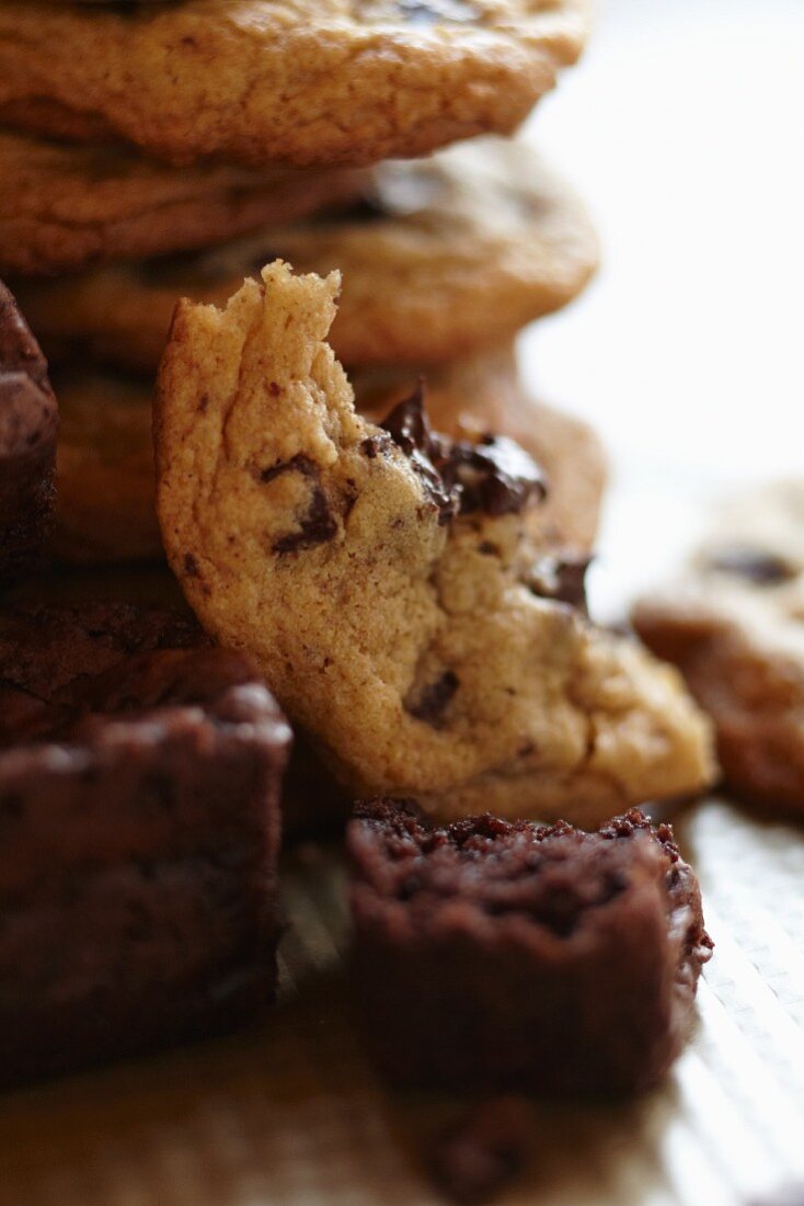 Gooey Chocolate Chip Cookies and Brownies