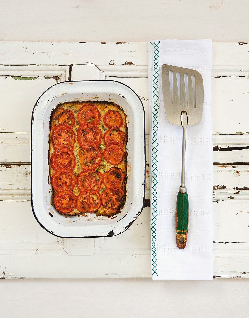 Courgette bake with tomatoes