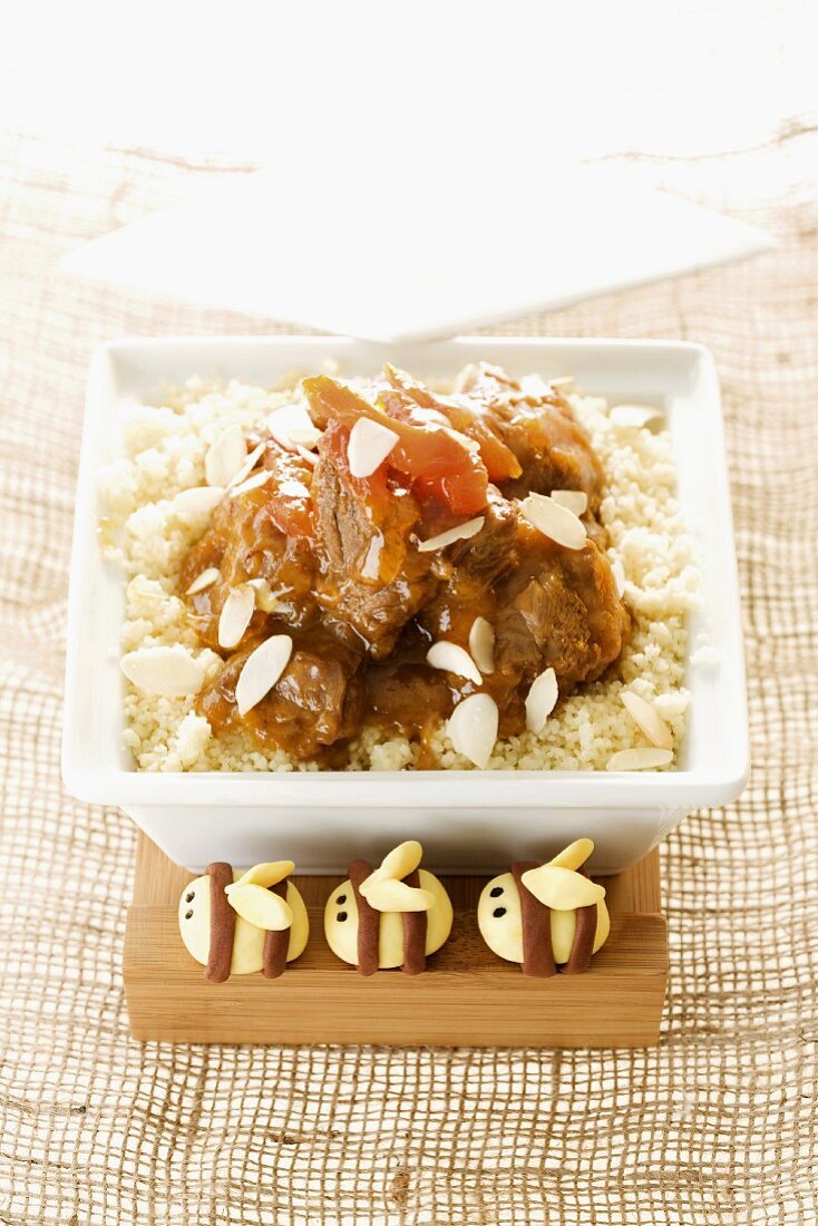 Moroccan lamb tagine with apricots in honey sauce