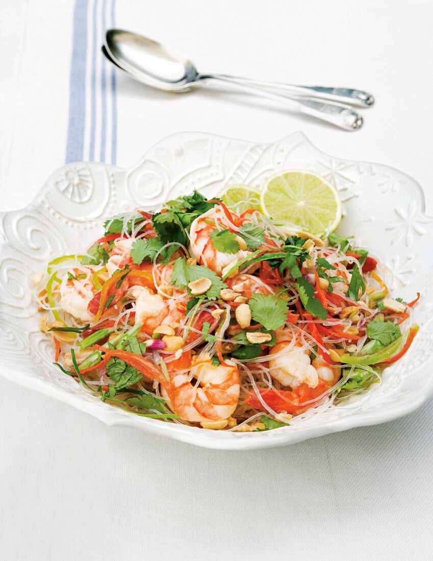 Prawn salad with glass noodles