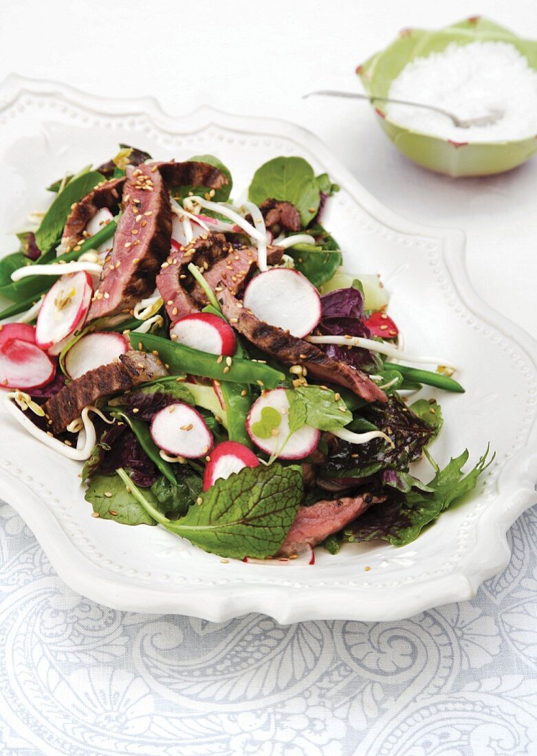 Thai beef salad with a lime dressing