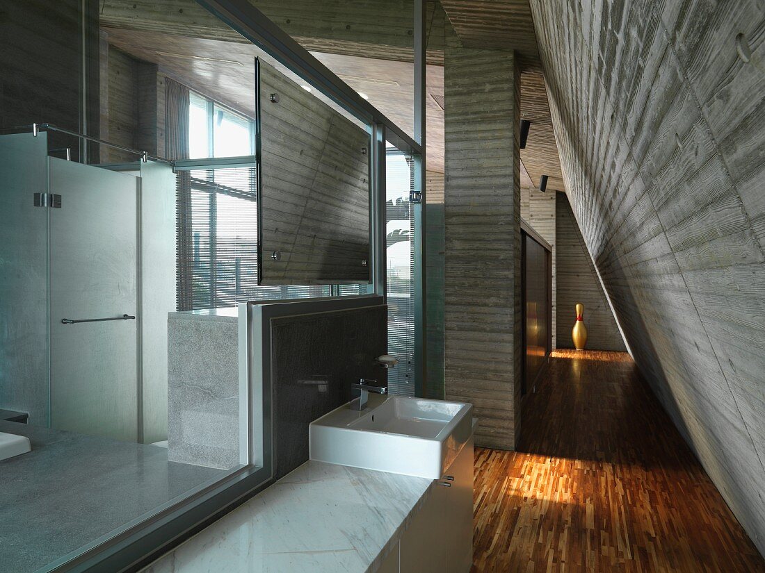 Bathroom in industrial modern home
