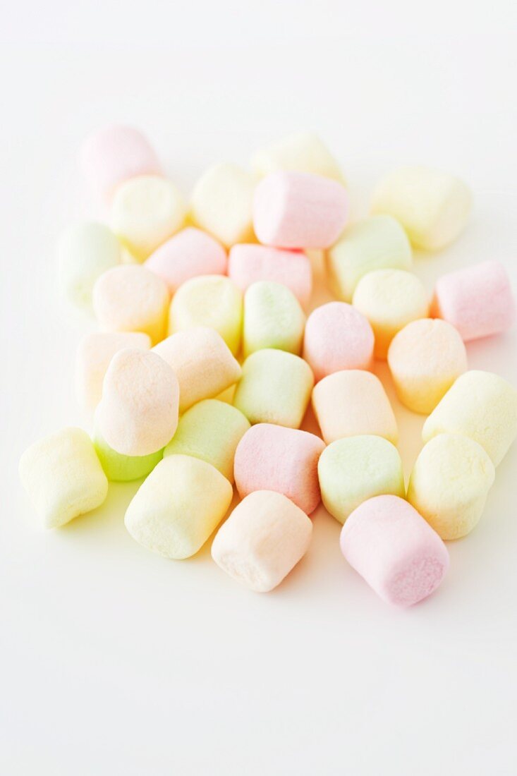 Pastel-coloured marshmallows