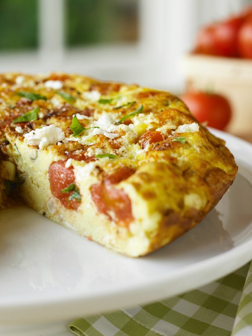 Vegetable Frittata with Feta and Tomatoes
