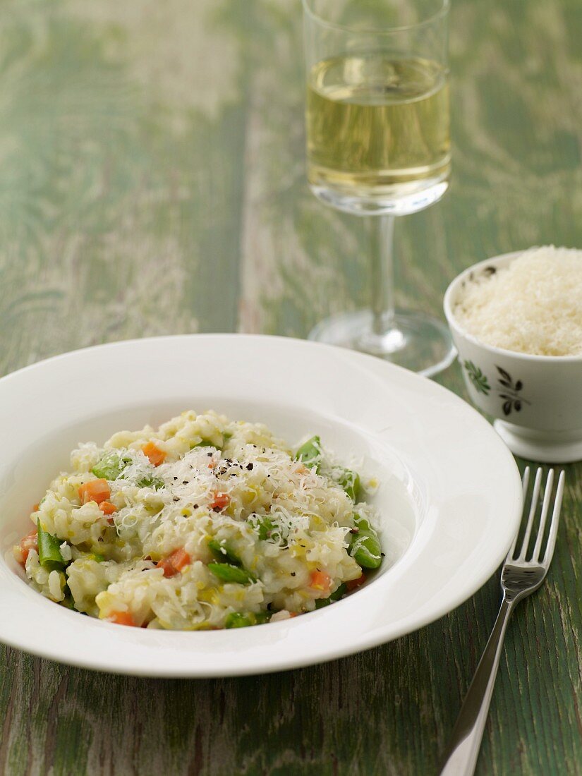 Vegetable risotto with parmesan cheese