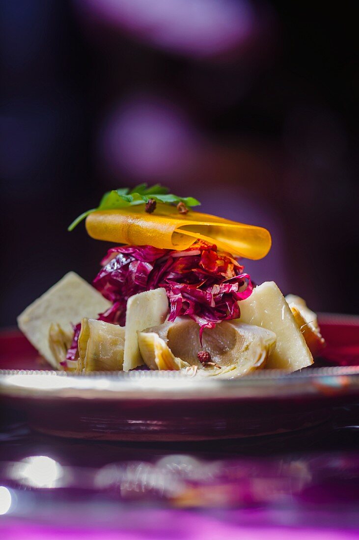 Salat mit Artischocken und Pecorino