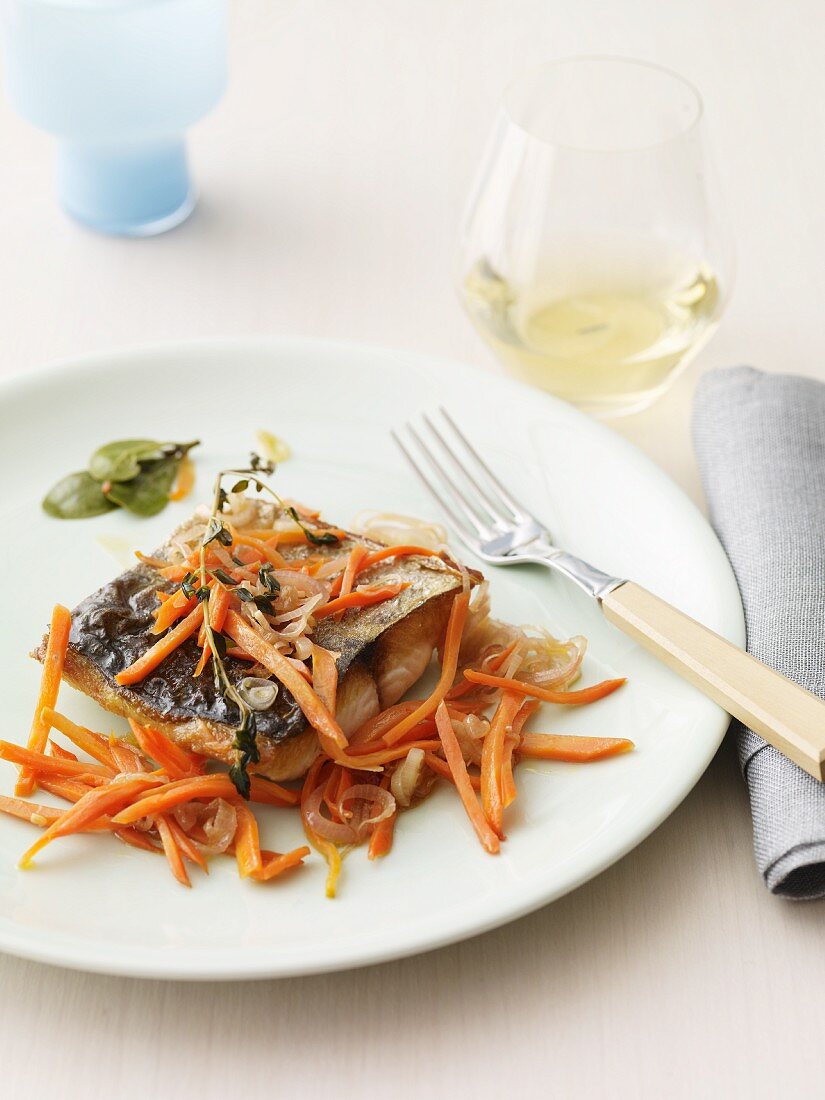 Swordfish Fillet Topped with an Asian Carrot Slaw