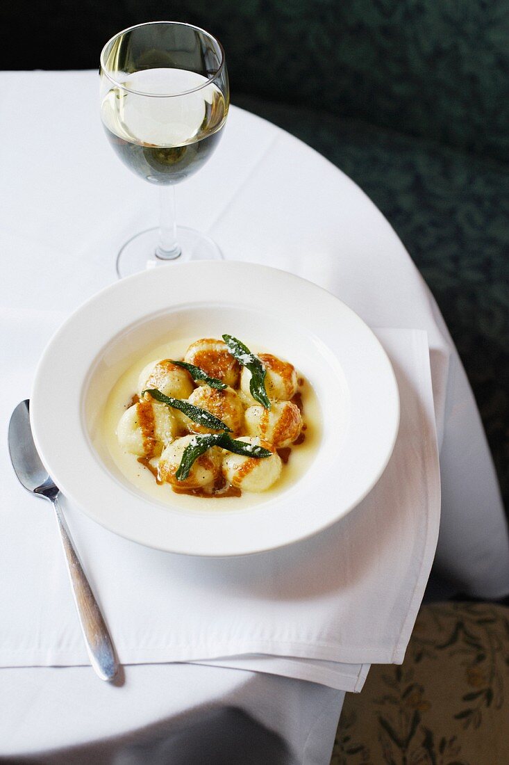 Bowl of ricotta gnudi