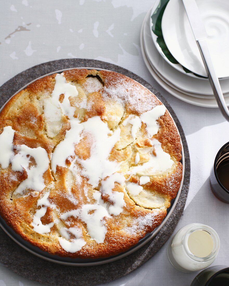 Plate of Swedish apple cake