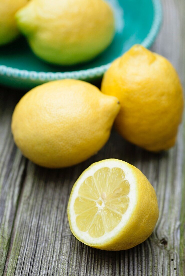 Lemons, two whole and one half