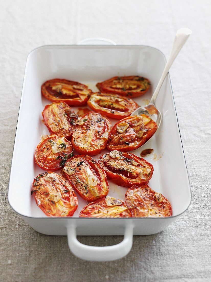 Dish of roasted tomatoes