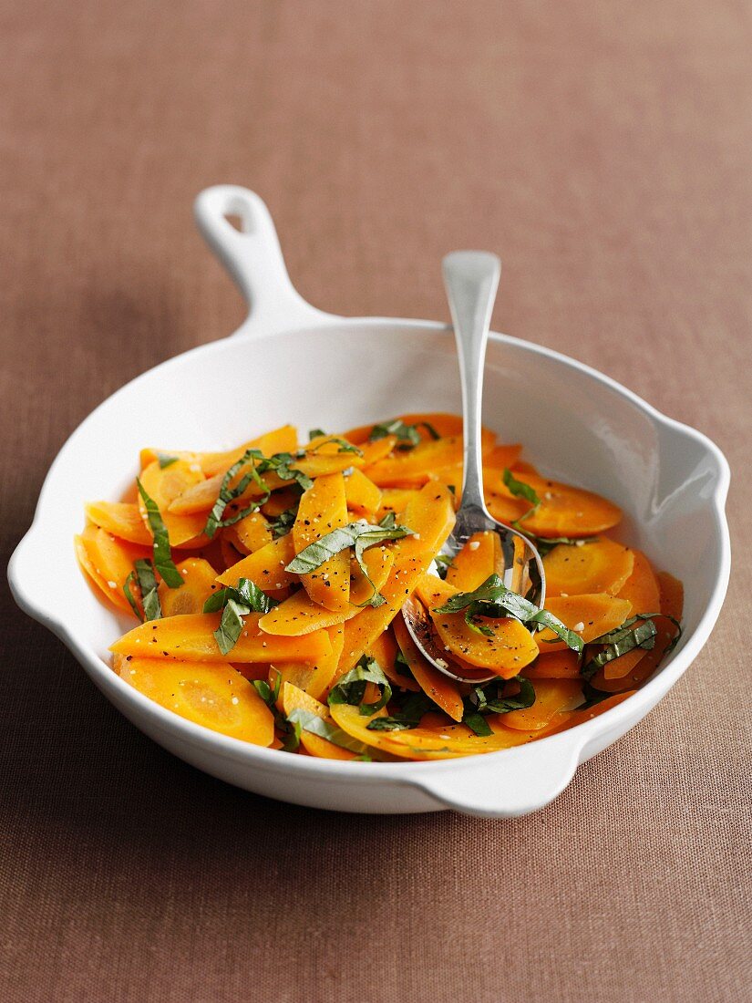 Dish of carrots with herbs
