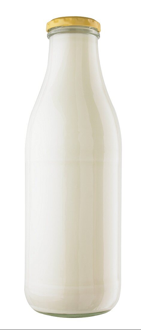 A screw-top milk bottle