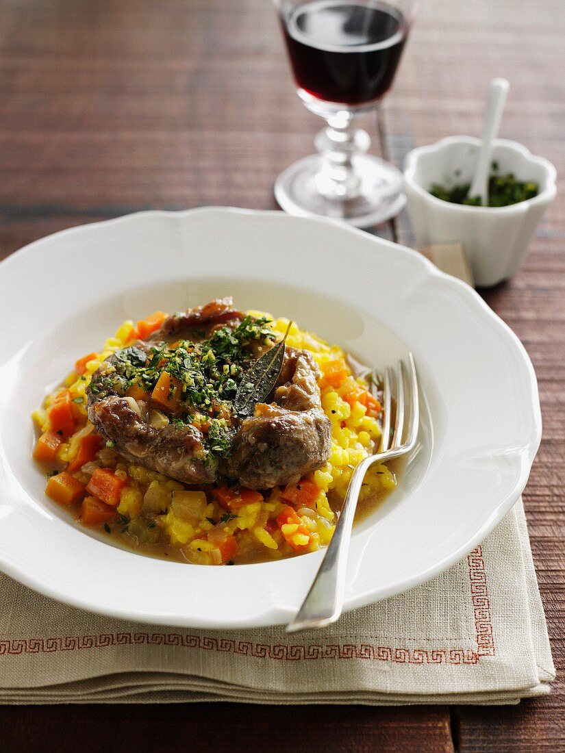 Ossobuco auf Kürbisreis