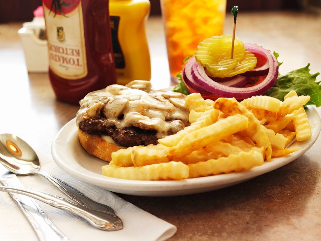 A Cheeseburger with Fries