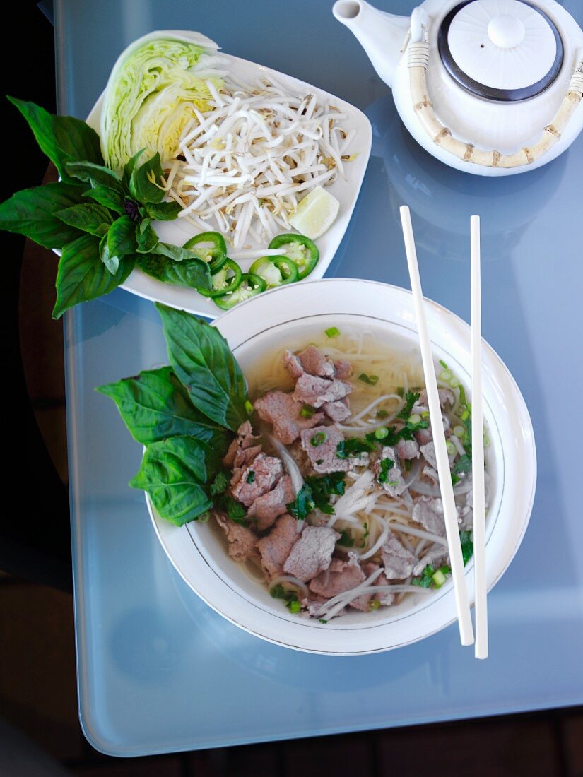 Thai Soup with Pork, Scallion and Glass Noodles