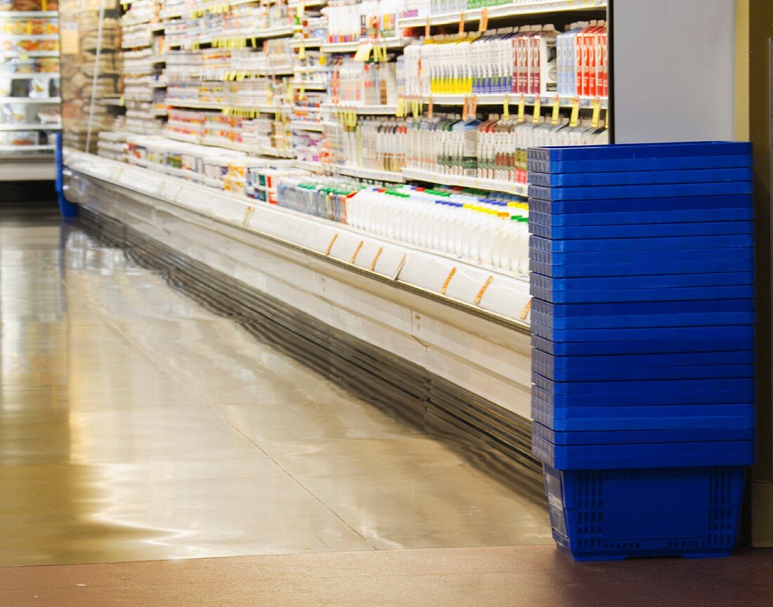 Dairy Aisle in a Grocery Store