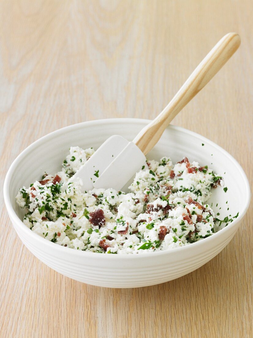 Filling of Ricotta with Bacon and Herbs