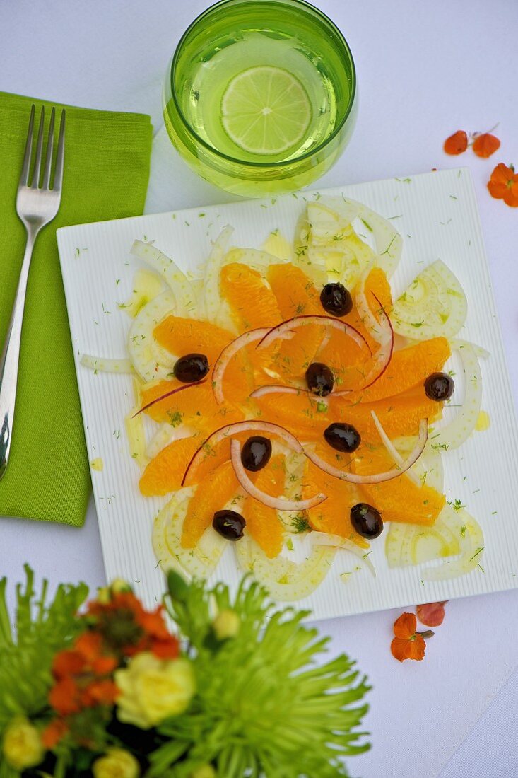 Orangen-Fenchel-Salat mit Oliven