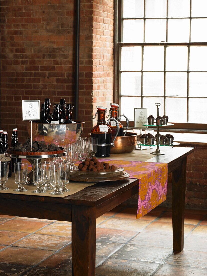Tasting Table with Beer and Chocolates
