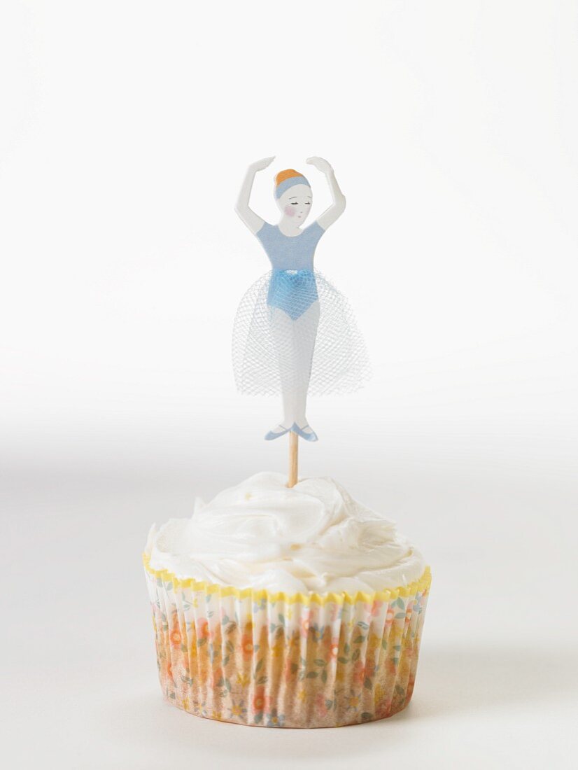 Vanilla Cupcake with Ballerina Decoration