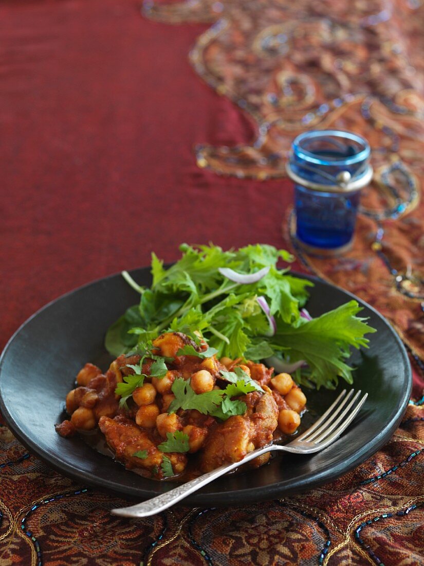 Chicken with chickpeas (Morocco)