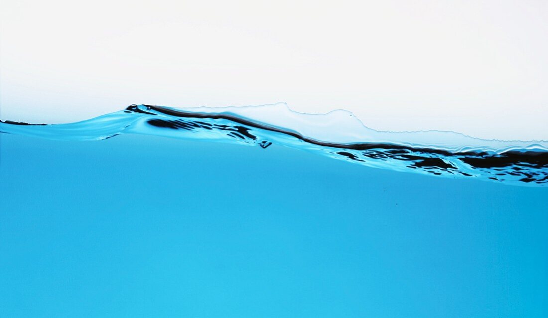 A blue wave of water
