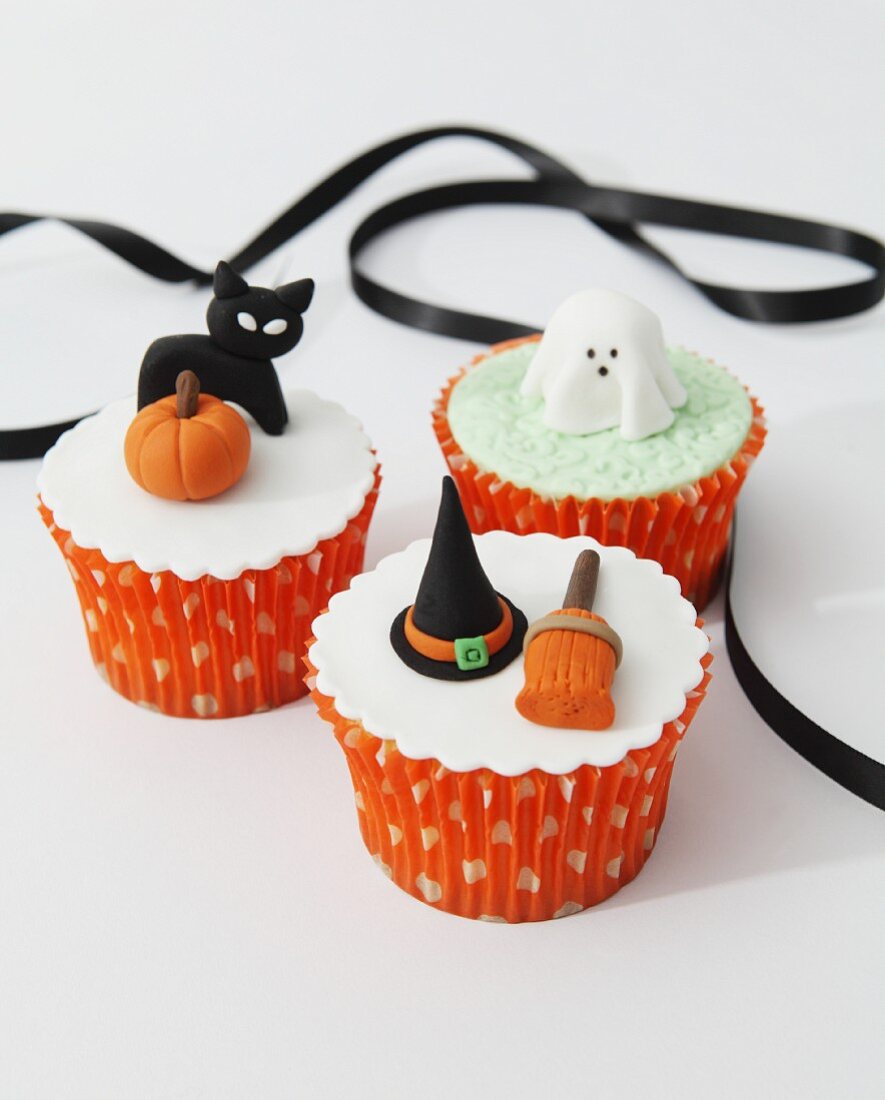 Lustige Cupcakes zu Halloween