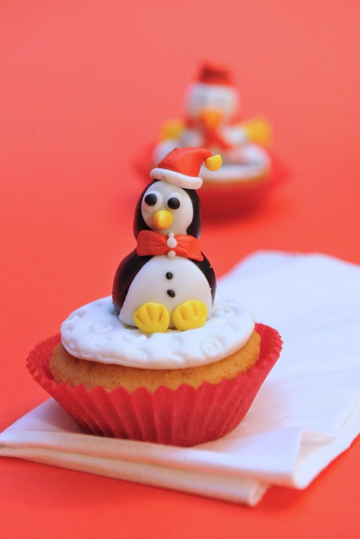 Cupcake mit Pinguin