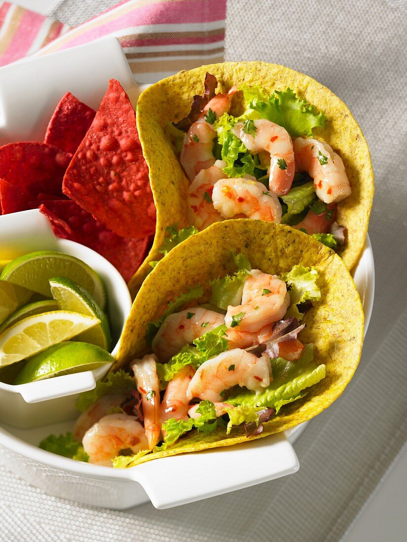 Corn tortillas with Tequila shrimps