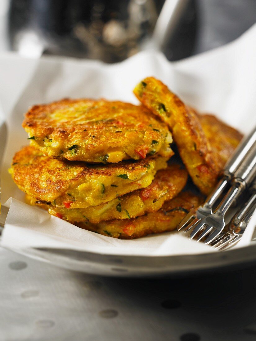 Sweetcorn and courgette fritters