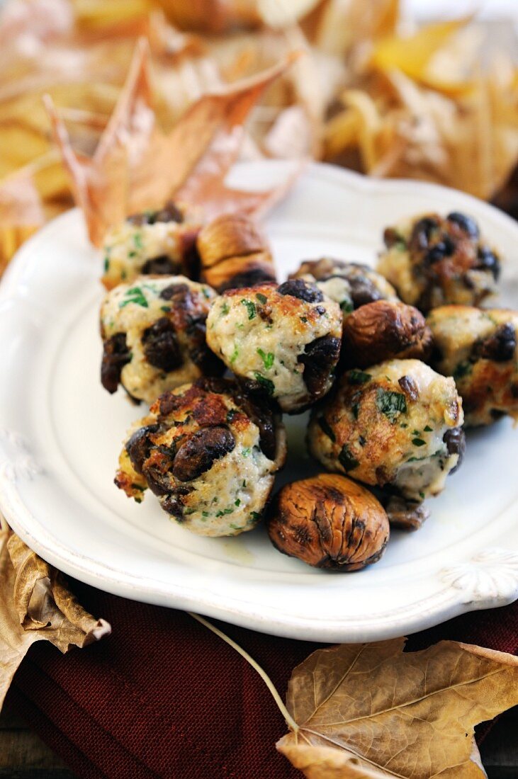 Pork and chestnut meatballs