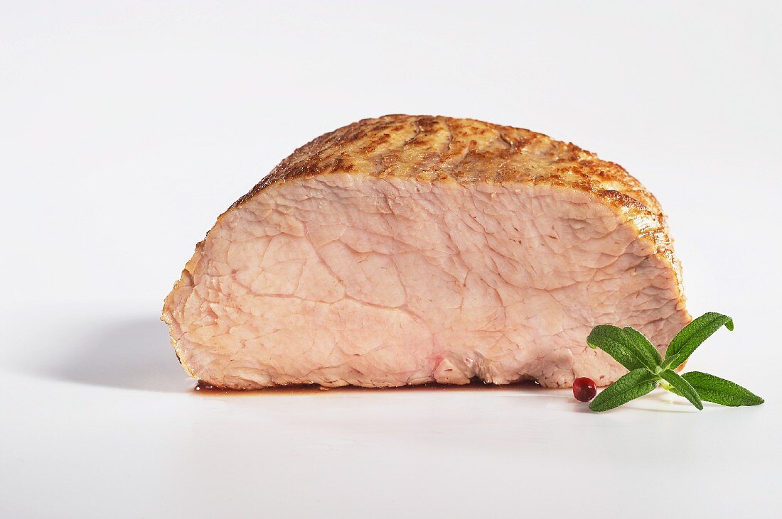 A slice of roasted veal