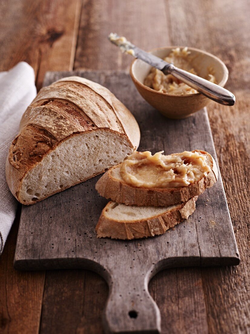 Half a loaf of Berliner Landbrot, a mild rye bread