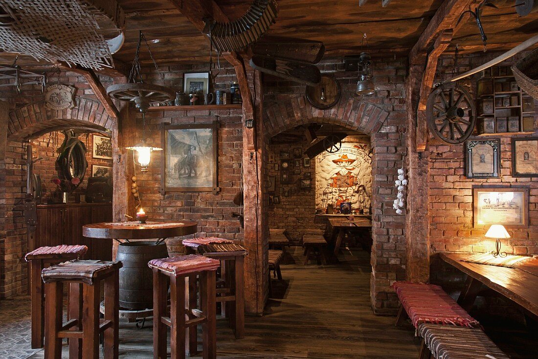 Rustic restaurant dining room