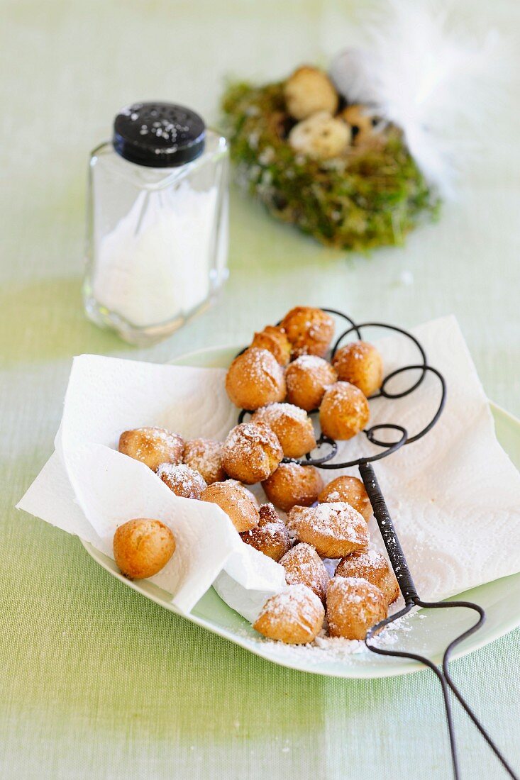 Easter pastries dusted with icing sugar