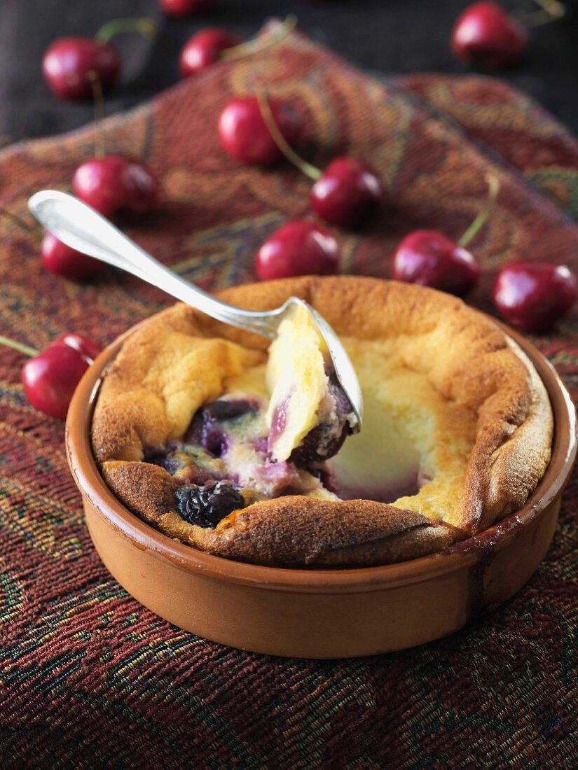 Baked Cherry Custard Tart